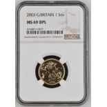 2003 Gold Sovereign Equal-finest NGC MS 69 DPL