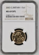 2003 Gold Sovereign Equal-finest NGC MS 69 DPL