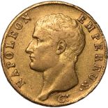 France Napoleon I 1806-U Gold 40 Francs Turin About Very Fine Ex Mount