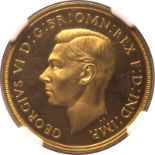1937 Gold 2 Pounds (Double Sovereign) Proof Scarce NGC PF63