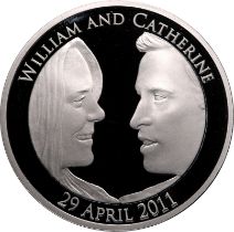 2011 Platinum 5 Pounds (Crown) Royal Wedding Proof Piedfort Box & COA