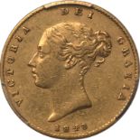 1848/7 Gold Half-Sovereign 8 Over 7 Extremely Rare R4 PCGS XF45