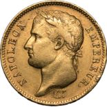 France Napoleon I 1811-A Gold 40 Francs Paris Very Fine Lightly Cleaned