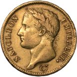 France Napoleon I 1811-A Gold 40 Francs Paris About Very Fine