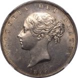 1844 Silver Halfcrown NGC MS62