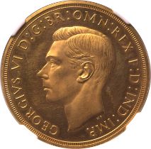 1937 Gold 5 Pounds (5 Sovereigns) Proof Scarce NGC PF62 CAM