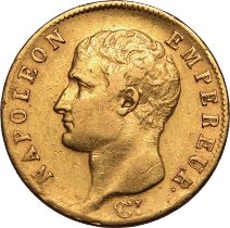 France Napoleon I 1806-A Gold 20 Francs Paris Very Fine Cleaned