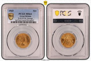 1965 Gold Sovereign PCGS MS64