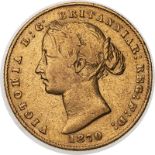 1870 SY Gold Sovereign Good fine, lightly cleaned