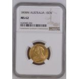 1898 M Gold Sovereign NGC MS 62