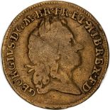 1715 Gold Guinea About fine, edge damage