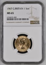 1967 Gold Sovereign NGC MS 65