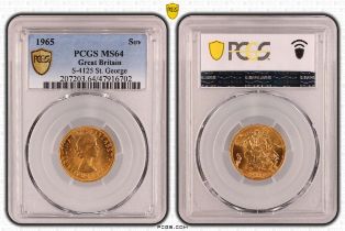 1965 Gold Sovereign PCGS MS64