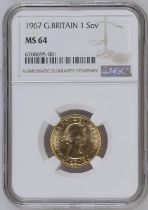 1967 Gold Sovereign NGC MS 64