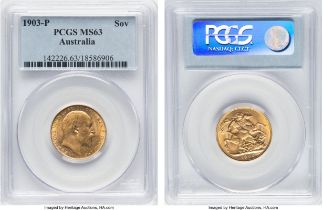 1903 P Gold Sovereign PCGS MS63