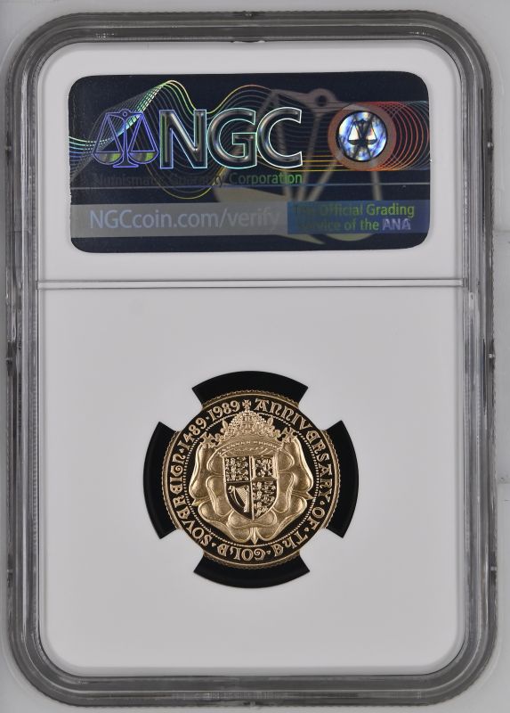 1989 Gold Sovereign 500th Anniversary Proof NGC PF 69 ULTRA CAMEO - Image 2 of 2