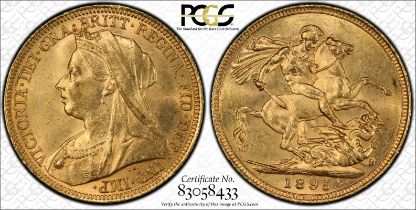 1895 S Gold Sovereign PCGS MS63