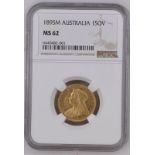 1895 M Gold Sovereign NGC MS 62