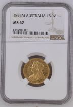 1895 M Gold Sovereign NGC MS 62