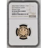 2022 Gold Sovereign Platinum Jubilee Proof Piedfort NGC PF 70 ULTRA CAMEO Box & COA