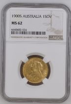 1900 S Gold Sovereign NGC MS 62