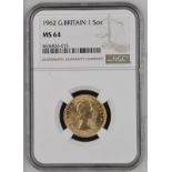 1962 Gold Sovereign NGC MS 64