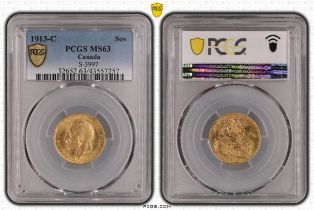 1913 C Gold Sovereign PCGS MS63