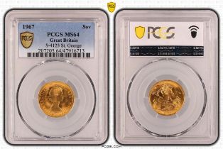 1967 Gold Sovereign PCGS MS64