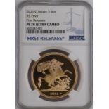 2021 Gold 5 Pounds (5 Sovereigns) 95th Birthday privy mark Proof NGC PF 70 ULTRA CAMEO