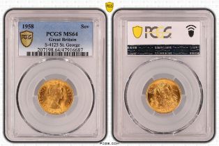 1958 Gold Sovereign PCGS MS64