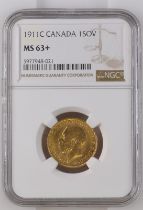 1911 C Gold Sovereign NGC MS 63+