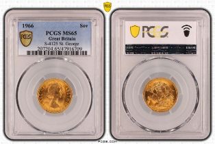 1966 Gold Sovereign PCGS MS65