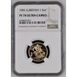 1981 Gold Sovereign Proof NGC PF 70 ULTRA CAMEO