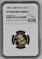 1981 Gold Sovereign Proof NGC PF 70 ULTRA CAMEO