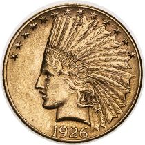 United States 1926 Gold 10 Dollars Indian Head - Eagle About uncirculated, lightly cleaned