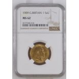 1909 Gold Sovereign NGC MS 62