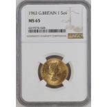 1963 Gold Sovereign NGC MS 65