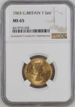 1963 Gold Sovereign NGC MS 65