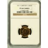 1911 Gold Half-Sovereign Proof NGC PF 64 CAMEO