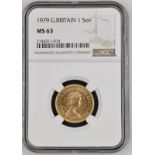 1979 Gold Sovereign NGC MS 63