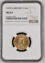 1979 Gold Sovereign NGC MS 63