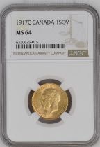 1917 C Gold Sovereign NGC MS 64