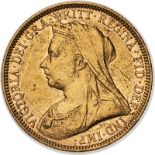 1893 M Gold Sovereign Veiled head About extremely fine, cleaned