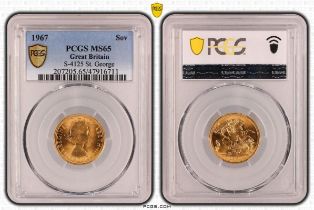 1967 Gold Sovereign PCGS MS65