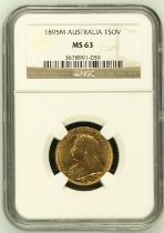 1895 M Gold Sovereign NGC MS 63