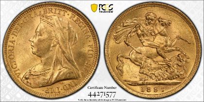 1897 S Gold Sovereign PCGS MS63