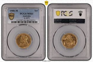 1900 M Gold Sovereign PCGS MS61