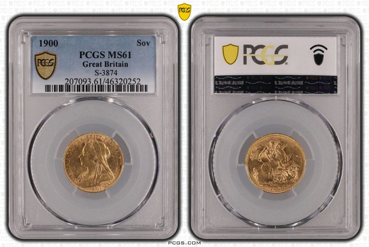 1900 Gold Sovereign PCGS MS61