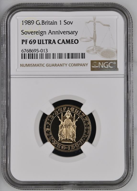 1989 Gold Sovereign 500th Anniversary Proof NGC PF 69 ULTRA CAMEO
