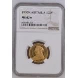 1900 M Gold Sovereign NGC MS 62*
